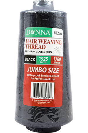 White Smoke Donna Hair Weaving Thread [Jumbo] 1760m -Black #8276 (6pc/pk) -pk