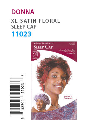 Donna XL. Satin Floral Sleep Cap #11023- dz