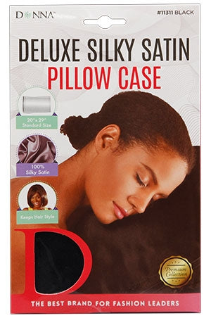 Light Gray Donna Deluxe Satin Pillow Cover #11311(Black) -dz