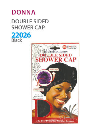 Donna Double Sided Shower Cap (Black) #22026-dz