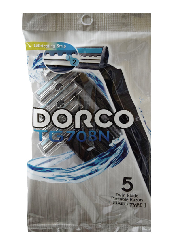 Dorco Twin Blade Disposable Razors_NAVY (5 pc) - pk