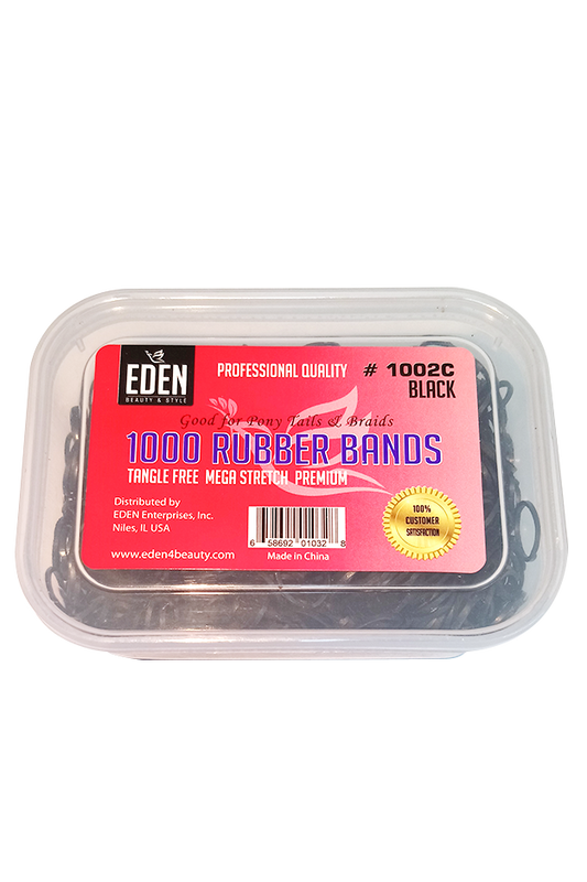 EDEN 1000 Rubber Bands in Jar "Black" #1002C -pk