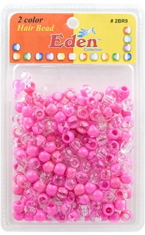 Eden 2 Color X-LG Blister Med Round Bead#2BR9-C/HPink - pk