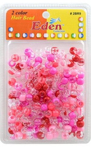 Eden 2 Color X-LG Blister Med Round Bead -Pink Tone #2BR9-C/PNK6 -pk