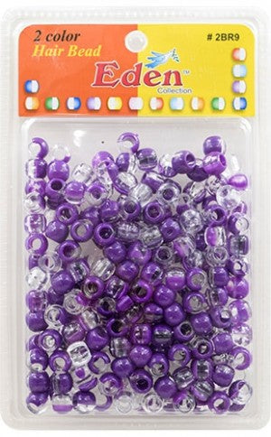 Eden 2 Color X-LG Blister Med Round Bead#2BR9-C/PUR - pk