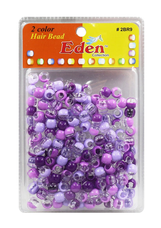Eden 2 Color X-LG Blister Med Round Bead #2BR9-C/PUR6 -pk