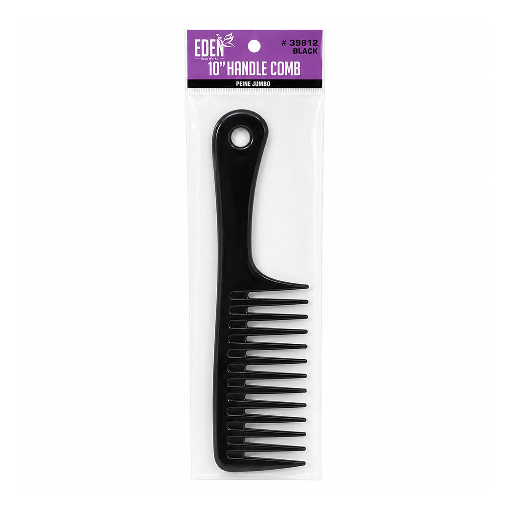 Eden 10" Handle Comb -Black #39812 (12 pc) -dz