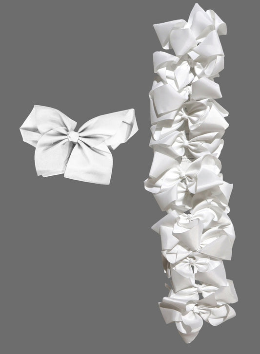 Eden Bow Hair Accessory (Jumbo/7.5cm) #66006 White -dz