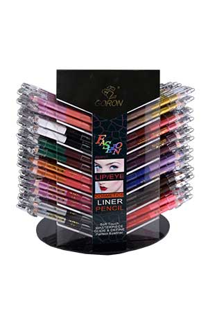White Smoke Goron Lip & Eyeliner Display W/Sharpner #6610(12colrx20pc)-ds