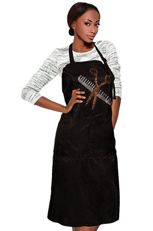 White Smoke Liz Apron AF2-SHEAR on Grooners Rhinestone #LIZ98864-BLACK-pc