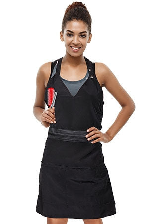 White Smoke Liz Apron V-LINE#LIZ99365-Black-pc