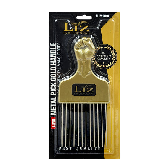Black Liz Metal Pick Gold Handle (Long) #LIZ299848 -pc