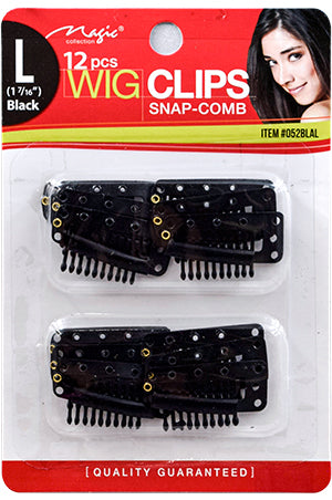 Wig Clips 12pc/pk (L)-Black #052BLAL-PCS