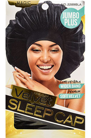 Magic Velvet Sleep Cap-Jumbo #2289BLK -dz