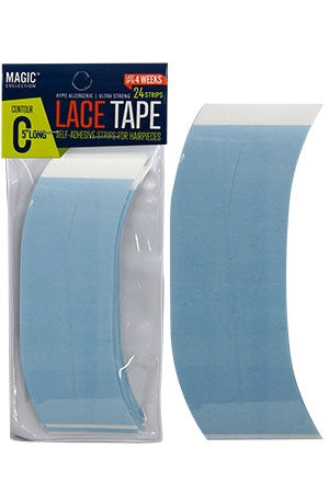 White Smoke Magic lace Front Support Tape#TAPE-LONG 5"(24strip)-Each