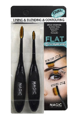 Black Magic Oval Blend&Contour Brush-Flat 2pc(12pc/ds) #MTO003F-ds