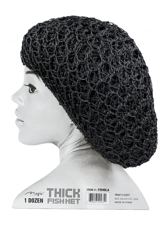 Magic Fish Thick Hair Net -Black #FSHBLA -dz