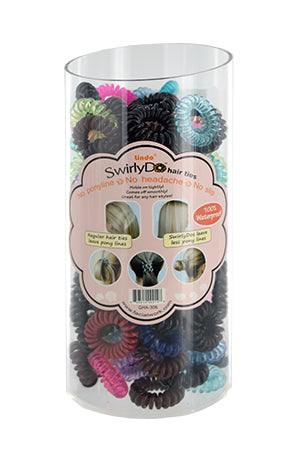 White Smoke Magic Hair Ties Swirly Do GHA306(135pcs/jar) -Jar