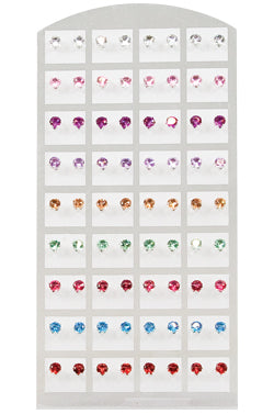 Stone Earring (Round Mix-5mm) #0131
