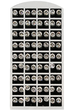 Stone Earring (Round Clear-8mm) #0136