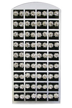 Stone Earring (Flower2 Clear) #0155