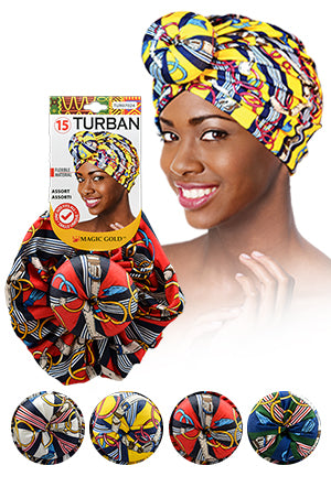 Magic Gold Turban (Asst) TUR7024 #15-dz