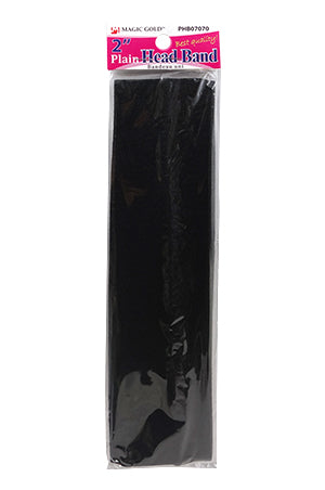 Magic Gold Head Band-Plain(2")-Black #PHB07070-dz