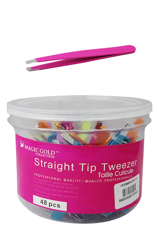 Magic Gold Straight Tip Tweezer #NC5074 (48pc) - Jar