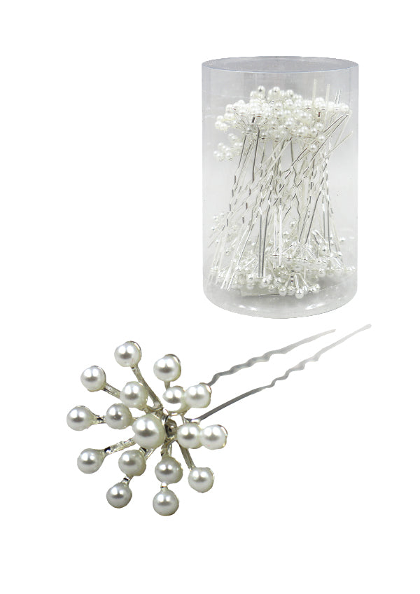 Stone Hair Pin (20/jar) #7665 Silver -Jar