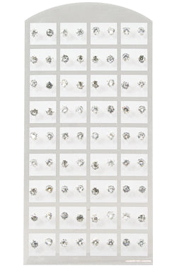 Stone Earring (Round Clear - 5mm) #1550
