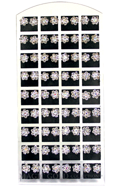 Stone Earring (Flower1 Clear - Large) #1556