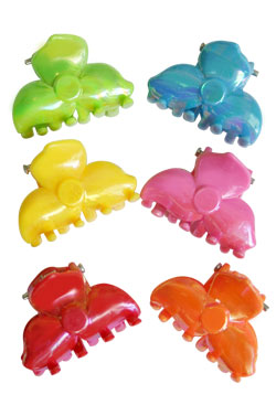 Mini Butterfly Clip (Flower, 12pc/pk) #1944 Asst -dz