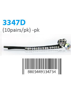 Design Stone Hair Pin (10 pairs/pk) #3347D -pk