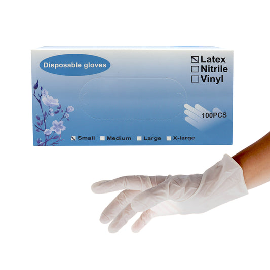 White Smoke Magic Gold Latex Disposable Gloves (100 pc/box) -pc