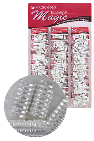#CX6624SL Silver Hair & Nail Ring Bead [36/CD] -cd pk
