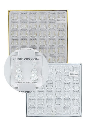 Stone Earring [Gold & Sliver] 36pc #7583