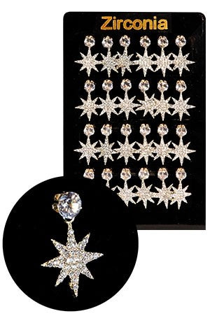 Magic Gold Zirconia Earring [Clear 24 pair ] #ERJ98907 -pk.