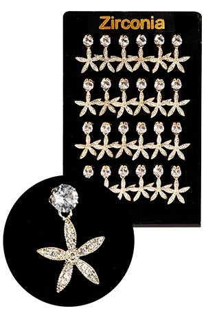 Magic Gold Zirconia Earring [Clear 24 pair ] #ERJ98908 -pk.