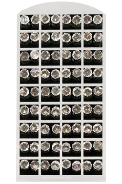 Stone Earring (Round Clear-9mm) #0138