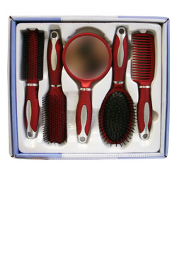 Lavender MAGIC GOLD Doo-Oh 5pcs Hair Brush Set #0202 Red