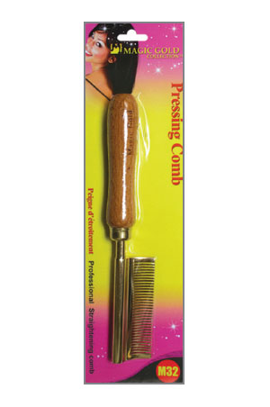 Yellow Green Magic Gold Pressing Comb #M32 Curved Teeth