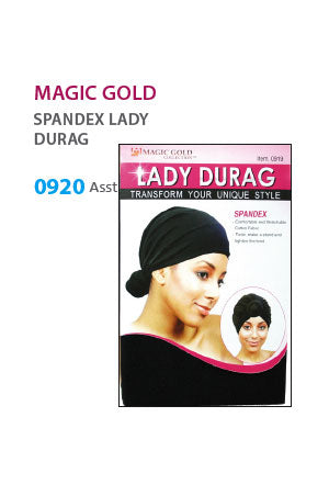 Magic Gold Lady Durag [Spendex] #0920 Asst -dz
