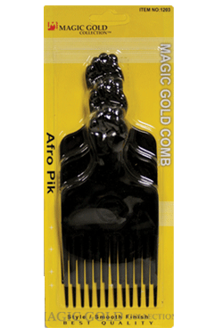 Black MGC 3pcs Large Plastic Afro Pik #PIK1203 -dz