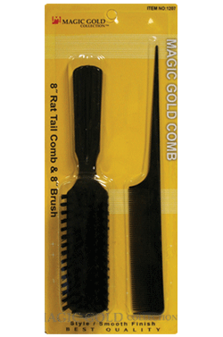 Magic Gold Rat Tail Comb & Brush #1207-dz
