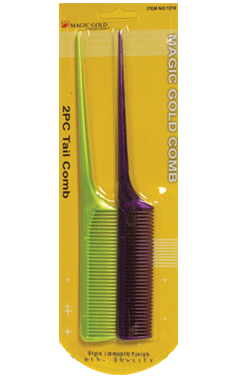 Magic Gold 2pc Bone Tail Comb #1218-dz