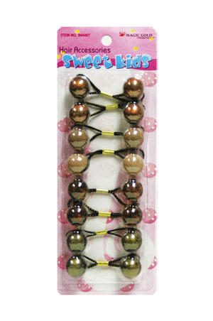 Light Gray Magic Gold Bubble Round #L5 Brown Mix(XL) -pc