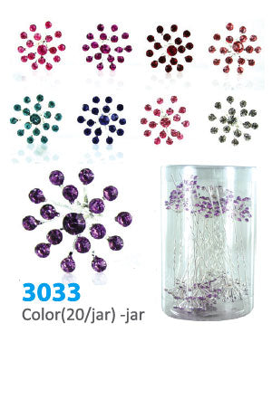 White Smoke Stone Hair Pin (20/jar) #3033 Color - jar