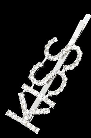 Black Hair Pin -KISS #93040 Silver -dz