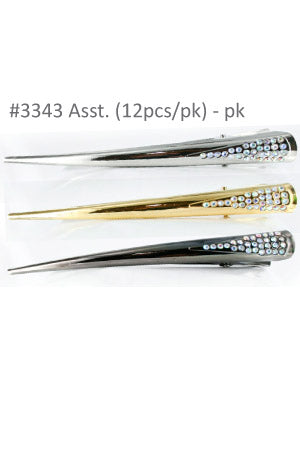 Hair Clip Long [12pcs/pk] #3343 -pk