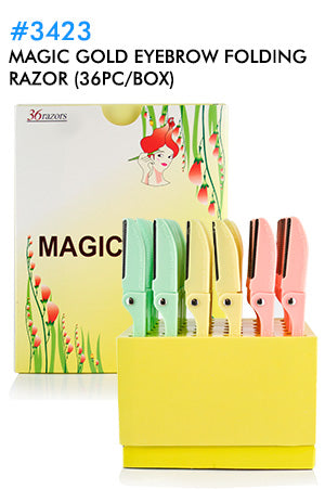 Magic Gold Foldable Eyebrow Razor (36pc/box) #3423 -box